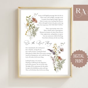 Do the Next Thing Poem Vintage Christian Wildflower Meadow Flower ...