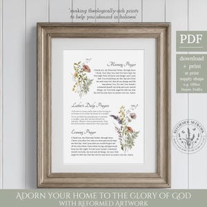 Martin Luther Morning and Evening Prayer Reformed Home Wall Art Reformed Christian House Warming Gift Reformed Theology Wall Decor Digital