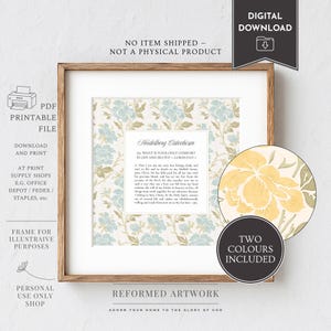 HEIDELBERG CATECHISM Question 1 Only Comfort in Life and Death Reformed Theology Wall Art Christian Reformed Gift Women Reformed Artwork