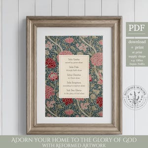 5 Solas of the Reformation Art Reformed Theology Wall Art Reformed Artwork Theology Print Reformed Print Reformed Christian Gift Printable