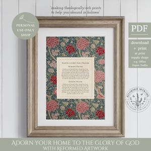 Martin Luther Morning Prayer Printable Evening Prayer Reformed Theology Wall Art Reformed Christian House Warming Gift Lutheran Wall Décor