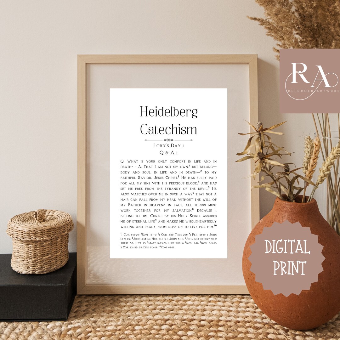 Heidelberg Catechism confession of Faith Lords Day 1 Q & Etsy