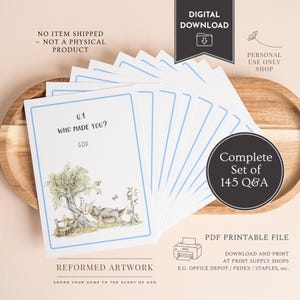 Westminster Shorter Catechism Cards for Kids Catechism Christian Theology Presbyterian Church Childrens Ministry Curriculum Chief End of Man