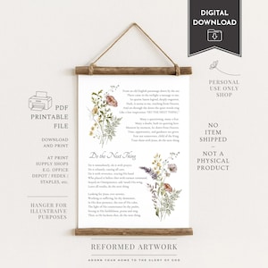 Do The Next Thing Poem Christian Poetry Print Christian Encouragement Gift for Women Vintage Christian Floral Art Wildflower Hymn Lyric Art