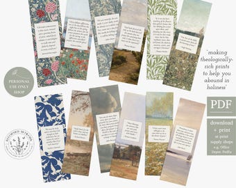 Puritan Quote Printable Bookmarks PDF Reformed Artwork Printable Digital Download Reformed Theology Gifts Reformed Church Seminary Student