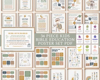 Kids Bible Bundle Kids Bible Posters Kids Scripture Poster Christian Children Printable Sunday School Wall Décor Kids Armor of God Girl Boy