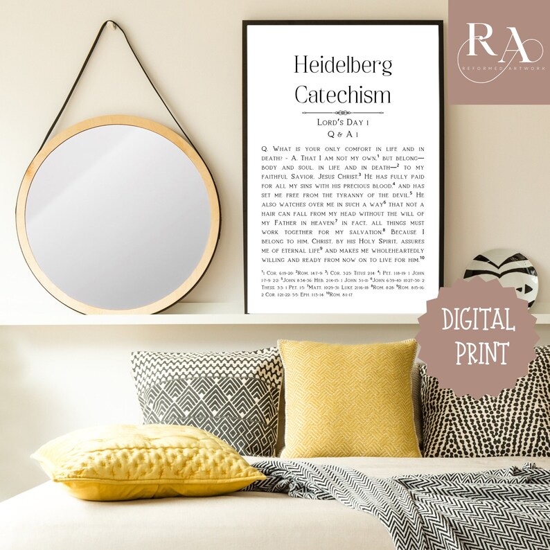 Heidelberg Catechism confession of Faith Lords Day 1 Q & Etsy