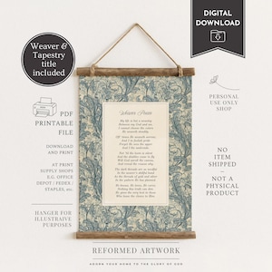 ウィーバーの詩 / タペストリーの詩 キリスト教の詩のプリント キリスト教の励ましの贈り物 女性向けヴィンテージ キリスト教のタペストリー 印刷可能なアート PDF