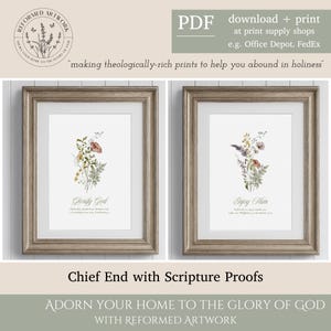 Chief End of Man Glorify God and Enjoy Him Forever Westminster Shorter Catechism Printable Reformed Theology Wall Art Reformed Artwork Print