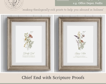 Chief End of Man Glorify God and Enjoy Him Forever Westminster Shorter Catechism Printable Reformed Theology Wall Art Reformed Artwork Print