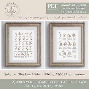 Reformed Alphabet Christian Toddler Wall Art 10 Commandments For Kids Fruit Of The Spirit Reformed Theology For Kids Print Reformed Artwork