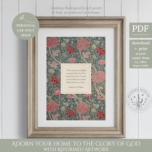 Augustine Of Hippo Our Hearts Are Restless Reformed Theology Wall Art Reformed Artwork Reformed Christian Gift Printable Digital Download