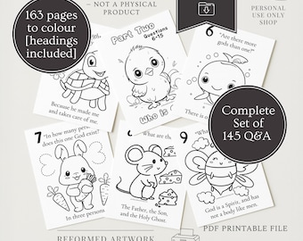 Kids Westminster Shorter Catechism Colour In Pages Reformed Theology Catechism for Kids Reformed Childrens Colouring Sheets Printable PDF
