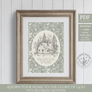 Cristo è il capo di questa casa Arte cristiana vintage Regalo rustico per inaugurazione della casa cristiana Citazione cristiana floreale Farfalla Salvia