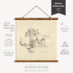 JEAN CHRYSOSTOM En effet, une maison est une petite église chrétienne rustique cadeau de pendaison de crémaillère couple église ancienne père maison chrétienne vintage signe