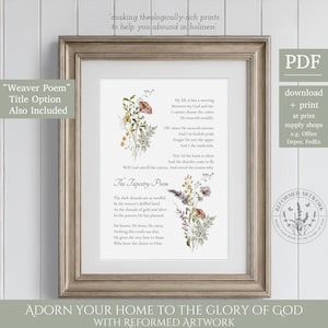 Le poème du tisserand / la tapisserie poème impression poésie chrétienne cadeau d'encouragement chrétien femme fleurs sauvages chrétiennes imprimable art vintage elle