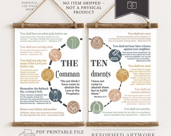 10 Commandments Posters Kids Scripture Memorization Sunday School Posters Christian Homeschool Printables Learn The Bible Youth Lesson Print