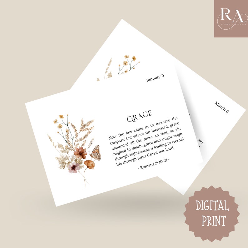 365 Day Bible Verse Card Bible Verse for the Day Printable Bible Study ...