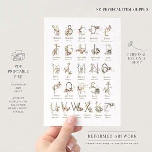 CHRISTIAN ALPHABET Poster For Children ABCs Of God Wall Décor ABC 123 Christian Posters Christian ABCs For Kids Bible Art Attributes of God image 9