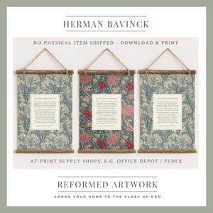 HERMAN BAVINCK Print Dutch Reformed Theology Wall Hanging Set of 3 Theologian Gift for Men Office Reformed Christian Poster Reformed Artwork