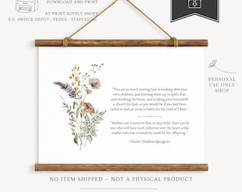 CHARLES SPURGEON MOTHERHOOD Quote Stay at Home Mum Christian New Mom Gift Christian Mothers Day Gift Reformed Baptist Gift Homemaker Mom Art