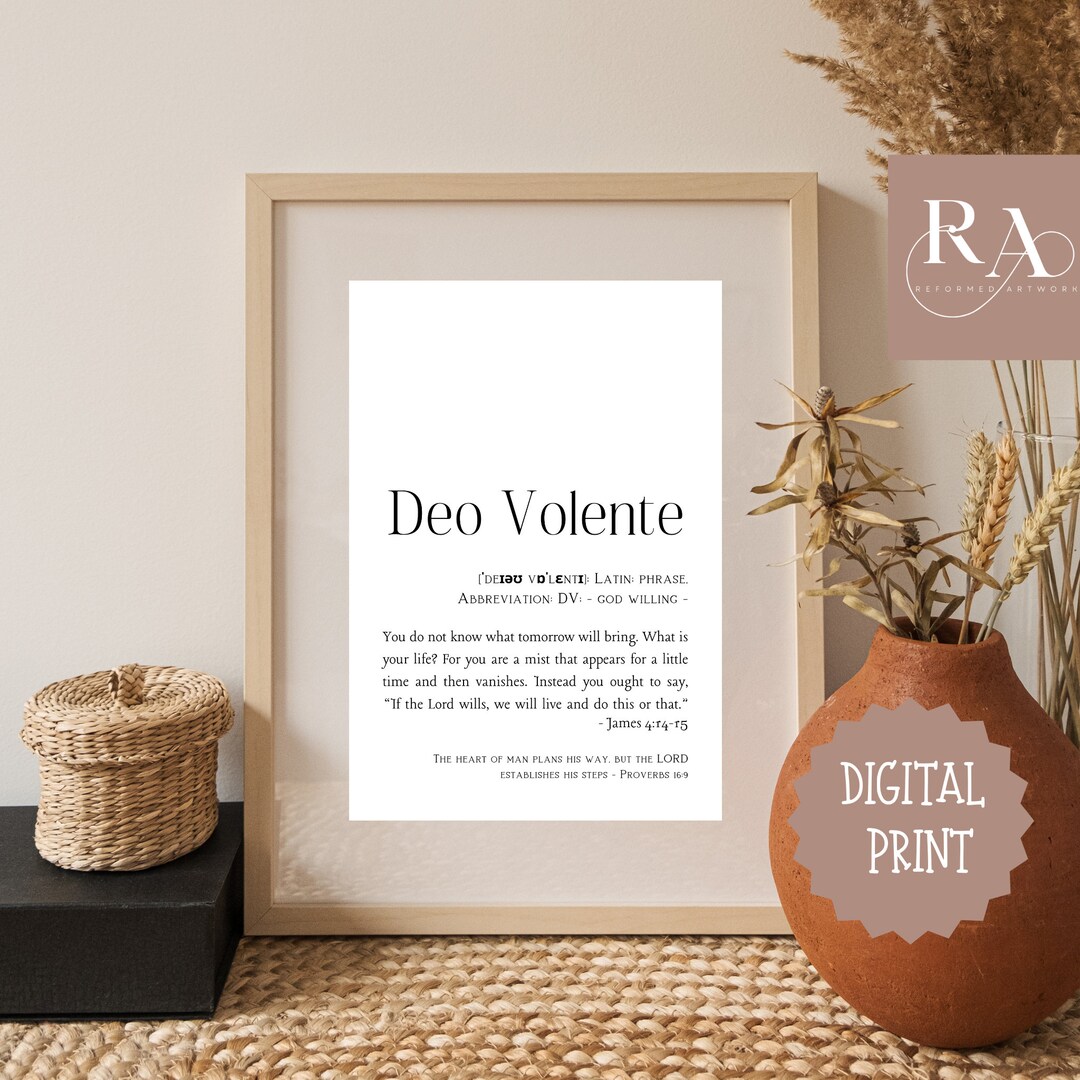 Deo Volente God Willing Latin Bible Definition James Etsy