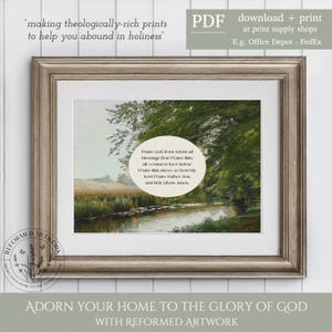 Doxology Décor Praise God From Whom All Blessings Flow Vintage Christian Art Hymn Lyric Print Hymn Wall Art Tree by River Painting Digital