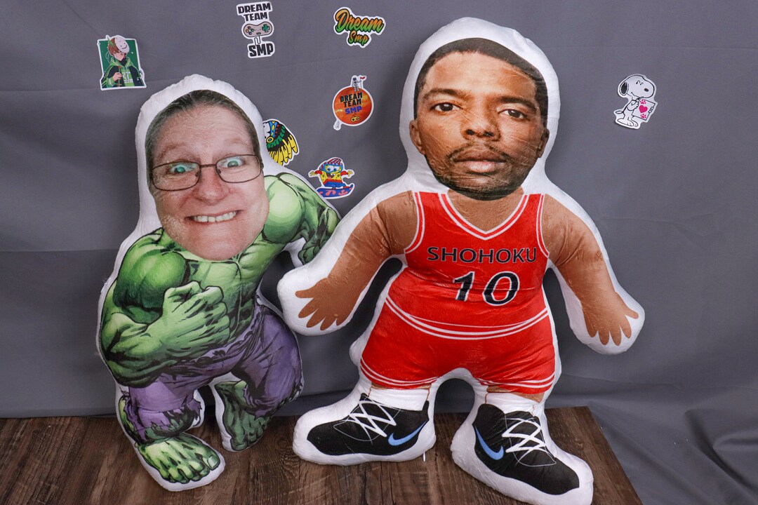 Custom Face Pillow With Funny Human Head Personalized Photo Etsy