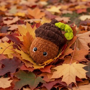 The Kawaii Plushie Acorn Crochet Pattern, Garland, Autumn Amigurumi Plushies Toy, Thanksgiving Decoration Gift