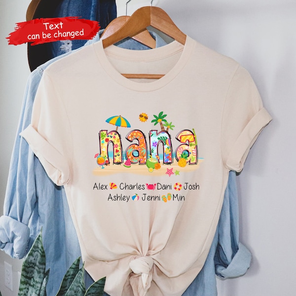 Personalized Grandma Shirt, Grandma Summer Beach Shirt, Custom Grandma with Grandkid Names, Shirt for Grandma Nana