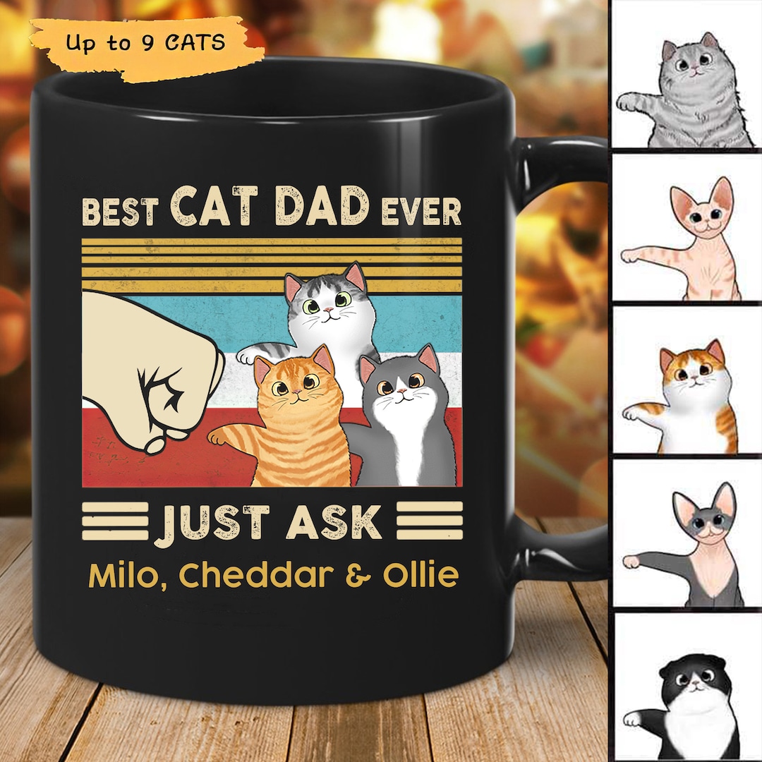 Personalized Cat Dad Mug, Best Cat Dad Mug, Custom Best Cat Dad Ever ...