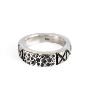Sterling Silver Men's Texture X Band