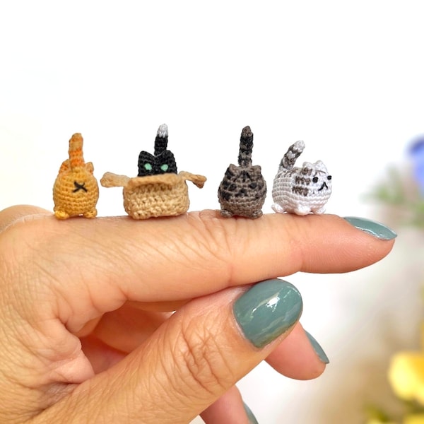 Mini gato de ganchillo: regalo perfecto para dueños y amantes de los gatos.