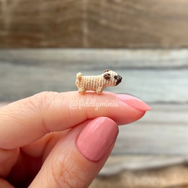 Gehäkelter Miniatur Mops - Perfektes Geschenk für Hundebesitzer und Hundeliebhaber