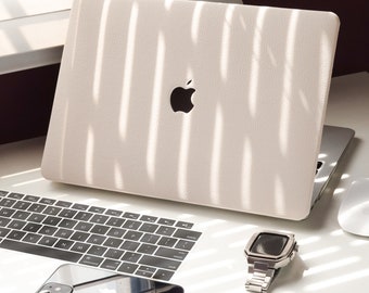 Beige Giant Pebble Leather Texture Case MacBook Pro 13 M1 MacBook pro 14 inch 15 16 Touch Bar Retina  MacBook Air 13 M2  inch Laptop Hard