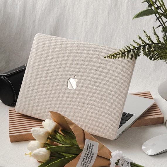 Beige Check Leather Case Monuments Case MacBook Pro 13M1 MacBook