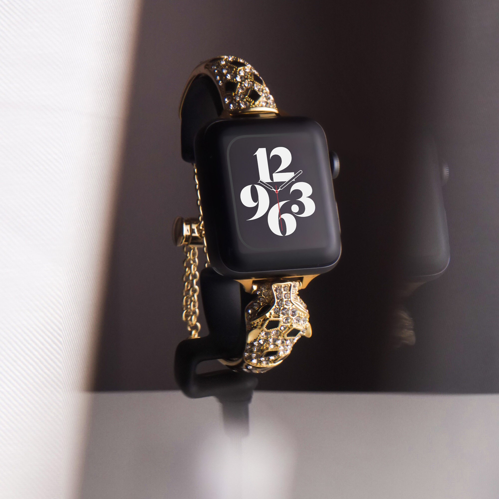 Luxury Gold Stainless Steel Leopard Apple Watch Band for Apple 