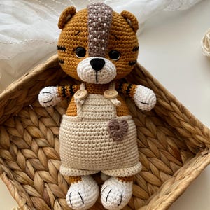 Amigurumi Toy, Cute Tiger Toy, Baby Shower Gift, Crochet Tiger, New Baby Gift, Soft Cuddly Tiger