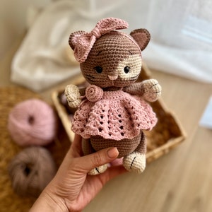 Amigurumi Toy, Cute Kitten Toy, Baby Shower Gift, Crochet Kitten, New Baby Gift, Soft Cuddly Kitten