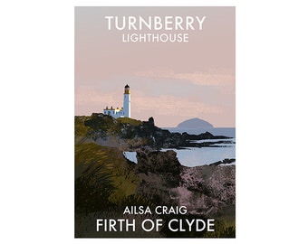 Signed print of Turnberry lighthouse - Lighthouses of Scotland - Poster