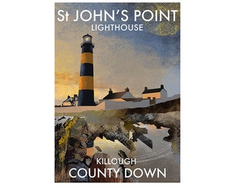 Signed print of St John’s Point lighthouse - Lighthouses of Ireland - Poster
