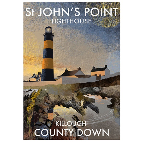 Signed print of St John’s Point lighthouse - Lighthouses of Ireland - Poster