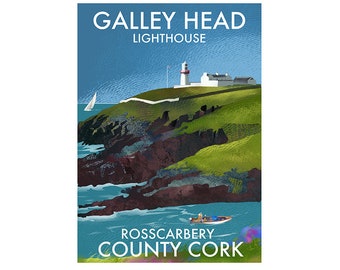 Signed print of Galley head lighthouse - Lighthouses of Ireland - Poster