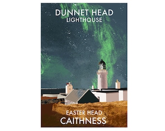 Signed print of Dunnet head lighthouse - Lighthouses of Scotland - Poster