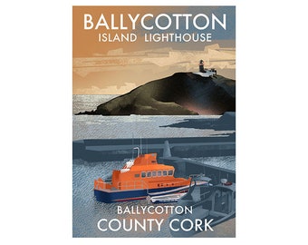 Signed print of Ballycotton lighthouse - Lighthouses of Ireland - Poster