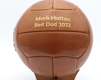 Personalised Vintage Tan Leather Football