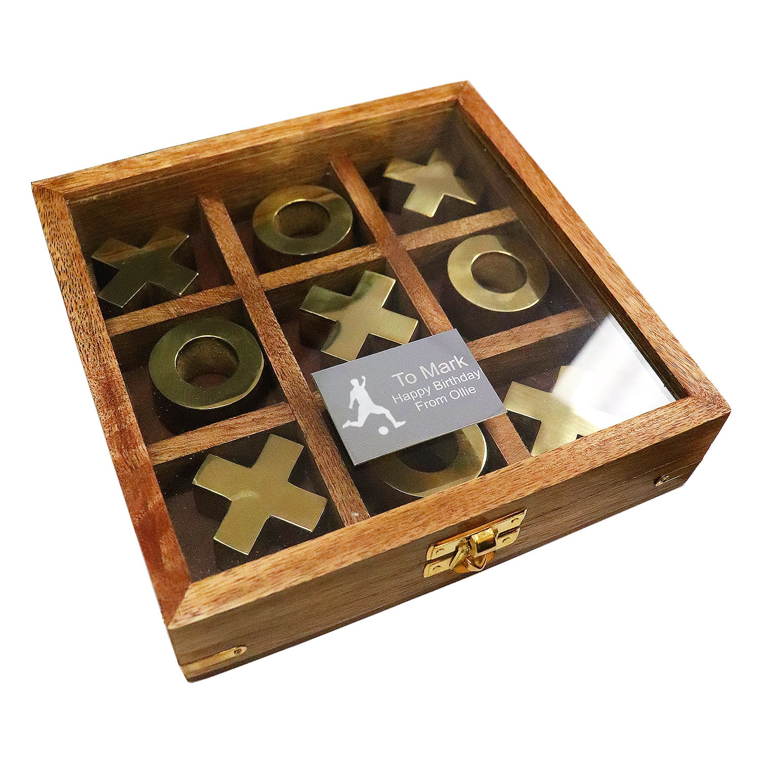Strategy Tic-Tac-Toe Game With Brass Ornaments In A Wooden Box Gift For  Teacher