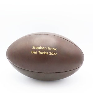 Personalised Vintage Leather Rugby Ball | Unique Gift for Father&#39;s Day, Retirement, Teachers, Best Man, Birthday