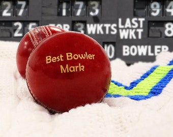 Gepersonaliseerde vintage leren cricketbal | Uniek gegraveerd cadeau voor sportliefhebbers en speciale gelegenheden