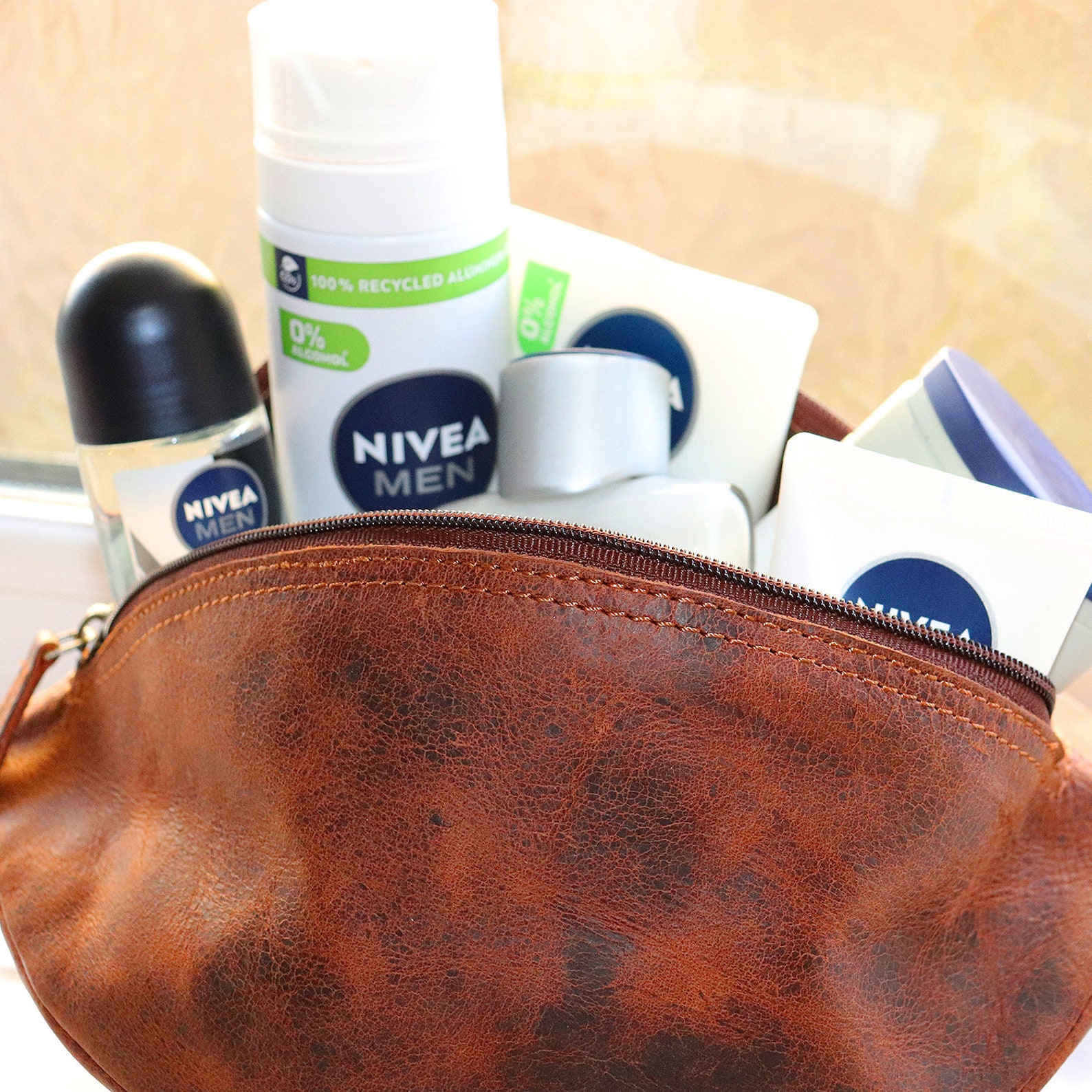 Personalized Buffalo Leather Rugby Ball Wash Bag | Sports Gift - Etsy